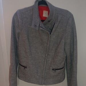 GAP Gray Bomber Jacket with Red Lining